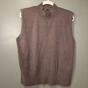 Arach & Cloz Cashmere Blend Mockneck Sleeveless Sweater Vest, Women's Size XXL